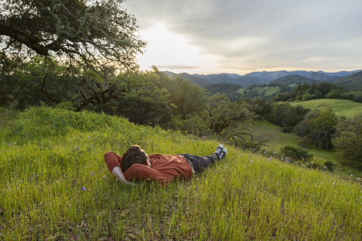 man enjoying the California weather